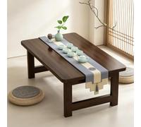 PAKMEZ Table Basse Tatami Pliable en Bois Massif, Table Japonaise Basse | Grande Capacité de Charge, Gain de Place pour Salon et Baie-Vitrée(Brown,110*48*45cm/43.3*18.9*17.7in)