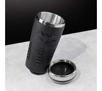 Paladone Batman Travel Mug with Silicone Grip Sleeve, 15oz, Insulated Stainless Steel Tumbler with Lid, Officially Licensed DC Comics Coffee Mug