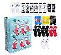 Paladone Calendrier de l'Avent 2021 avec chaussettes Friends TV Show - Compte à rebours 12 jours de Noël - Unisexe Multicolore