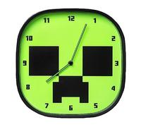 Paladone Horloge Murale Creeper Minecraft Lumineuse dans Le Noir - Horloge Silencieuse Officielle, Inclut 3 Feuilles de Décalcomanies Retirables Minecraft