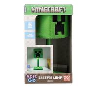 Paladone Minecraft Creeper SoftGlo Lampe de table 30 cm Abat-jour en peluche Lampe de chambre à coucher Lampe d'ambiance douce USB