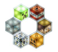 Paladone Minecraft Lampes LED Hexagon - Posé ou fixé au mur, décoration Minecraft Block personnalisable pour n'importe quelle pièce avec télécommande