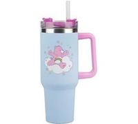 Paladone Gobelet isotherme bleue Bisounours avec paille 1,2 l sous licence officielle, avec poignée, pour eau, thé glacé, café, objet de collection mignon de la culture pop pour les fans