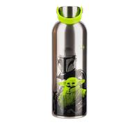 Paladone Star Wars The Mandalorian and Grogu Bouteille d'eau en métal avec boucle de transport, 500 ml, isotherme pour garder les boissons chaudes ou froides, sous licence officielle