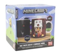Paladone Tasse à café en céramique Minecraft Nether and Steve sous licence officielle qui se transforme avec les boissons chaudes, cadeau de jeu, marchandise de culture pop, 300 ml