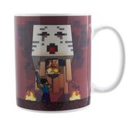 Paladone Tasse à café en céramique Minecraft Nether and Steve sous licence officielle qui se transforme avec les boissons chaudes, cadeau de jeu, marchandise de culture pop, 300 ml
