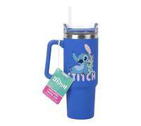 Paladone Tasse de voyage isotherme Disney Stitch avec paille bleue, 900 ml, Produit sous licence officielle avec poignée pour thé glacé ou café