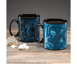 Paladone Tasse Magique, Mug thermosensible Bleu et Noir 11 x 10 x 15 cm
