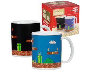 Paladone Tasse Super Mario Changeante de Chaleur - Marchandise Officielle, Révèle Écran Niveau Mario avec Boisson Chaude, Cadeau Original pour Gamers Rétro, 300ml (10 fl oz)