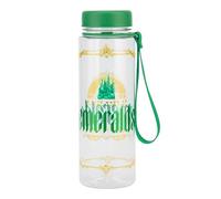 Paladone Wicked Bouteille d'eau avec sangle - Bouteille sous licence officielle Disney feuille d'or et paillettes vertes anti-fuite avec poignée de transport, cadeau pour les fans de musique 650 ml