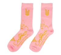 Paladone Wicked Movie Tasse en verre et chaussettes - Cadeau sous licence officielle Disney pour les fans méchants, tasse teintée rose The Best Witch of All et chaussettes confortables Emerald City