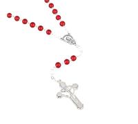 Palais du Rosaire Chapelet des Mille Mercis Grains Rouges et Blancs en Verre - Chapelet Verre Culte Chrétien