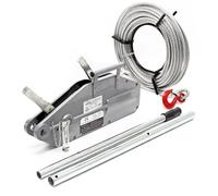 Wiltec Treuil à câble - Charge max. 1600 kg - Longueur 20 m / Ø 11 mm - avec Goupille de sécurité et Crochet - Palan Cabestan pour Levage Traction dans Jardinage Sylviculture Bateau