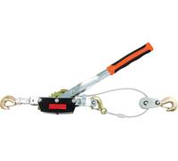 Palan à câble et tendeur de chaîne - Palan à cliquet - Capacité de charge 4 t - Trois crochets - Poignée en plastique allongée - Pour soulever, tirer, sécuriser - Orange