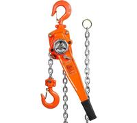 Palan à chaîne à cliquet en acier, capacité de charge 1,5 t, palan à câble avec hauteur de levage de 2,8 m, palan à levier, chaîne de levage Ø 8 x 24 mm, force de traction 240 N, frein robuste à doubl