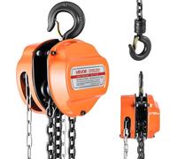 Palan à chaîne manuel, capacité 1 tonne, bloc chaîne manuel avec chaîne galvanisée G80 améliorée, hauteur de levage 6 m, palan à poulie robuste pour garage, entrepôt, machines automobiles, orange