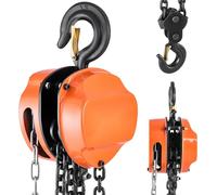 Palan à chaîne - Palan manuel à chaîne/poulie - Capacité de charge 3 t - Hauteur de levage 3 m - Chaîne en acier G80 - Version haute performance - Pour garage et entrepôt - Orange