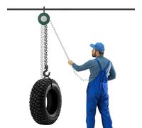 Palan à chaîne, treuil manuel avec capacité de charge 1T/2T, palan à chaîne manuel avec frein à corde pour transport, usines, garages, construction navale, ateliers (vert, 1T)