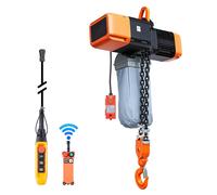 Palan électrique à chaîne - Triphasé - Capacité de charge 2 721 kg - Hauteur de levage 9,1 m - Télécommande radio d'une portée de 100 m - Télécommande filaire d'une portée de 8,2 m - Double chaîne G10
