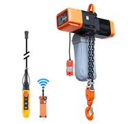 Palan électrique à chaîne VEVOR 5000 kg, hauteur de levage 9,1 m, triphasé, avec télécommande radio de 100 m et télécommande filaire de 8,2 m, double chaîne G100, arrêt d'urgence, palan électrique à c