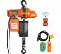 Palan électrique à chaîne VEVOR, capacité de charge de 998 kg, hauteur de levage de 6 m, 11 500 tr/min, palan avec chaîne, télécommande sans fil de 100 m et filaire de 4,5 m, treuil pour garage, ateli