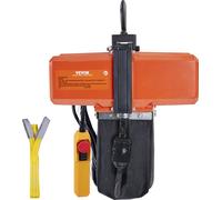 Palan électrique à chaîne VEVOR, capacité de levage de 1100 lbs, hauteur de levage de 15 ft, vitesse de 9,2 ft/min, 230 V, pont roulant monophasé avec chaîne G100, télécommande à câble de 10 ft