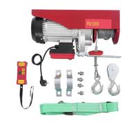 Palan Électrique À Double Corde De 1000kg, Grue Levage 12m/39,37 Pieds, Treuil Câble Avec Télécommande Sans Fil 1000w Bras Cadre Durable de Levage Treuils électriques