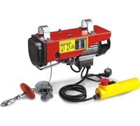 Palan électrique MECAFER, 400kg, Télécommande, Poulie de mouflage, 950W, Rouge