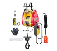 VEVOR Palan Électrique 2 en 1, 500 kg, Treuil Électrique Portable de Levage 1500 W Hauteur de Levage 30 m Vitesse 11 m/min Télécommande Filaire et Sans Fil, pour Garage, Entrepôt, Usine, Remorquage
