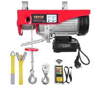 VEVOR Treuil à Câble Électrique 600 kg Palan Électrique avec Télécommande sans Fil 1150 W Treuil-Palan 10 m/min Hauteur de Levage Câble Simple 12 m Moteur pour Garages Entrepôts Usines