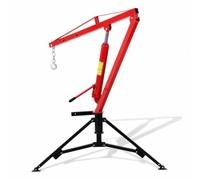 Palan Hydraulique Pour Camion, Capacité 454 kg Levage Hydraulique, Rouge | Grue à Rotule sur Attelage avec Flèche 3 en 1, Idéal Chantier Atelier Remorque Benne Basculante, Acier Antirouille