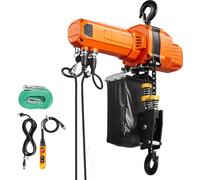 Palans électriques à chaîne SucceBuy 1000 kg, hauteur de levage 6 m, pont roulant monophasé 230 V avec télécommande à câble de 4,5 m, chaîne G100 et arrêt d'urgence, adaptés aux usines, entrepôts et g
