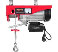 Palans électriques, capacité de levage de 2200 lb, treuil électrique à câble en acier de 1600 W 220 V avec télécommande sans fil, hauteur de levage de 40 pieds avec câble simple et moteur en cuivre pu