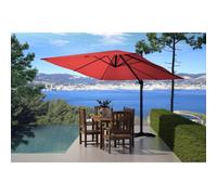 Palatino ensemble parasol terracotta 3x3m et 4 dalles à lester