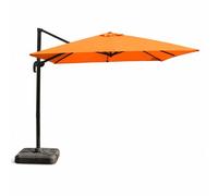 Palatino parasol carré 3x3 déporté rotatif orange en aluminium