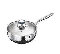 Palaufr Casserole En Acier Inoxydable - Acier inoxydable avec couvercle, poignée et bec verseur | Casserole Vapeur Faitout - pour frire, mijoter, bouillir, cuisiner, maison, compatible induction