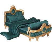 Palazzo Cat10021 Canapé-lit en velours pour enfant Style baroque Vert émeraude 134 cm