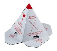 'Palette Chapeau/Protection empilable Pyramide "Pas à empiler Lot de 25 avec fermeture adhésive, bandes Carton Blanc avec impression, plus efficace Protection empilable Rouge