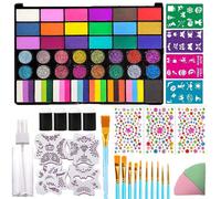 Palette de peinture aquarelle hydrosoluble multi-usage 42 couleurs, ensemble de peinture mate & pailletée, avec accessoires pour débutants et premium, convient à différents niveaux ABS