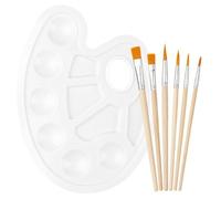 Palette De Pinceaux À Peinture Acrylique, Ensemble De 6 Brosses À Cheveux En Nylon Pour Enfants, Cadeau De Peintre