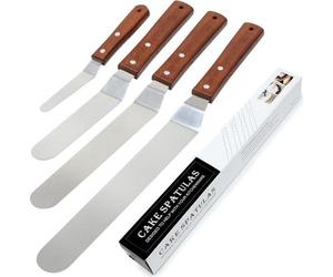 Palette haute professionnelle, ensemble de 4 palettes de boulangerie, en acier, petites et longues, ensemble de palettes, palette haute pour boulangers professionnels, couteau de boulangerie, spatule 