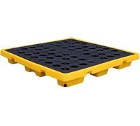 Palette Industrielle empilable pour fûts d'huile, Plateforme de Confinement avec Plateau grillagé Amovible en polyéthylène, idéale pour Les marchés et Les sous-sols.