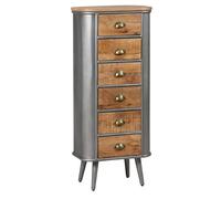 AltoBuy PALISSO - Chiffonnier 6 Tiroirs Bois et Acier Patiné