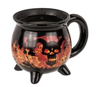 Palleon Tasse magique Diable de feu 350 ml en grès Effet thermique Coffret | Effet thermique : verser une boisson chaude et découvrir un décor de flamme coloré