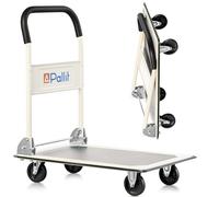 Pallit Chariot Pliable 150 kg Carry - Chariot de Transport en Acier | Plateforme antidérapante 700 x 440 mm, roues TPE pivotantes, chariot plateforme compact idéal pour déménagement et atelier