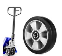 Pallit Roue de chariot élévateur en caoutchouc 180x50 mm - Roue directrice avec roulement à billes, axe de 20 mm, roue de rechange pour chariot élévateur, fourmi, chariot à fourche | Ø 180 mm, largeur