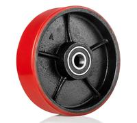 Pallit Roulette de levage PU 180 x 50 mm - Roulette pivotante avec roulement à billes, axe 20 mm pour chariot élévateur, fourmis et chariot de levage manuel - Roulette de rechange en polyuréthane