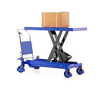 Pallit Table Élévatrice Hydraulique à Ciseaux 1500 kg - 1000 mm | Chariot élévateur à table mobile X, plateau 1220x610 mm, timon ergonomique, pompe à pied, pneus polyuréthane
