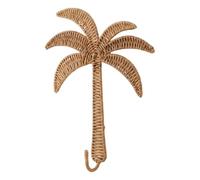 Palm Tree Wall Hook Shelf, Rattan-Style Boho Entryway Key and Coat Holder | 11.8 x 13.7 in Decorative Wall-Mounted Organizer with Hooks and Storage Ledge, 3D Palm Design for Hats, Keys, Towels, and