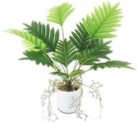 Palmier Areca artificiel de 49 cm en plastique, plante décorative pour le salon, le balcon ou la salle de bains